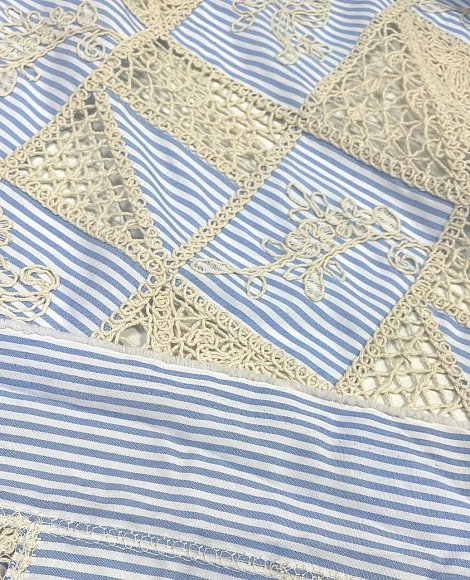 Сорочка в полоску с вышивкой лен